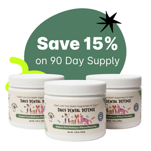Three-jar 90-day supply bundle of Daily Dental Defense, save 15%